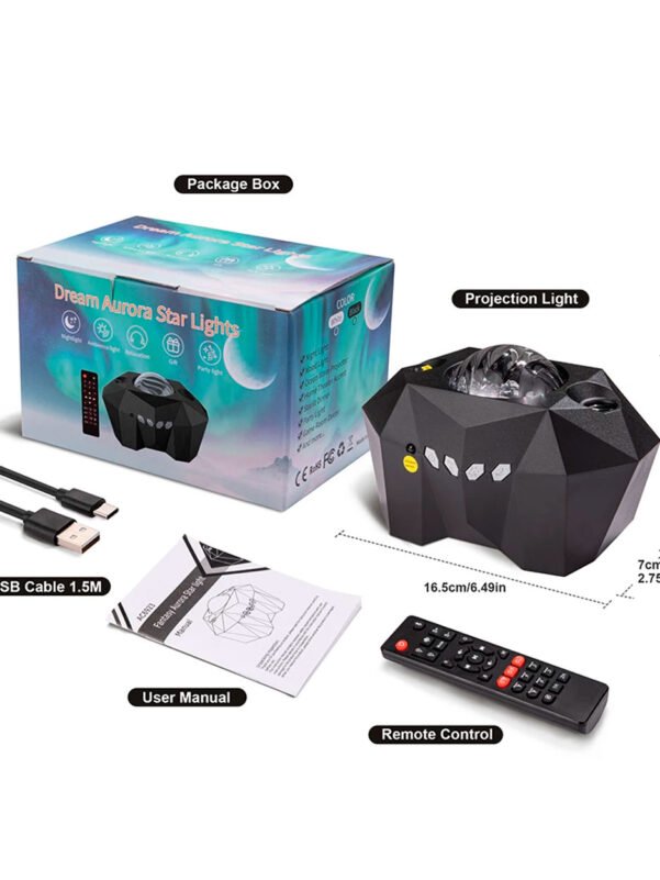 Proyector Aurora Boreal con luna y estrellas